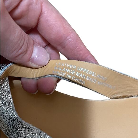 Kork-Ease Devoe Leather Strappy Slide Sandals Light Gold Metallic Women's 9 - Picture 5 of 8